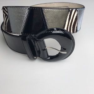 Lake Shore Drive Patchwork Leather Belt Sz S